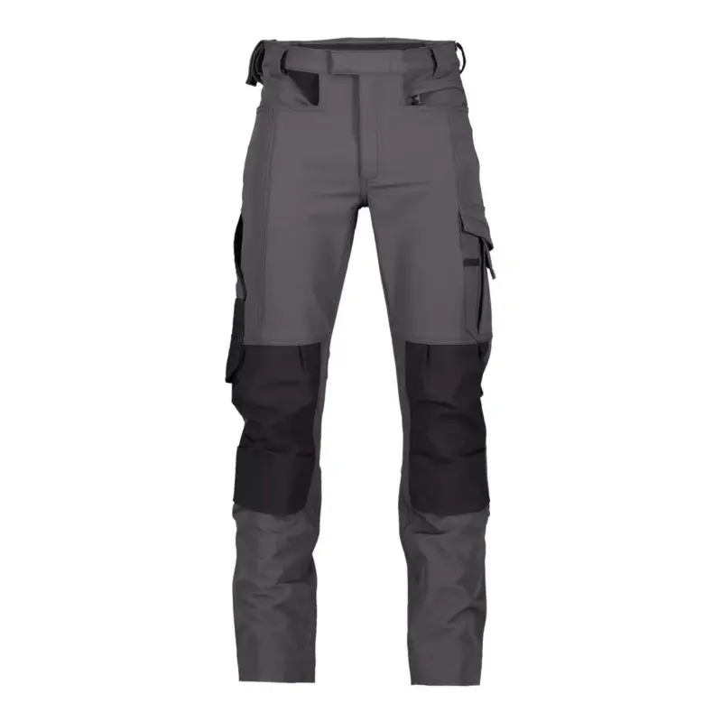 Dassy Impax SuperFlex Herren slim fit wasserabweichende Stretch-Arbeitshose mit Kniepolstertaschen anthrazitgrau/schwarz