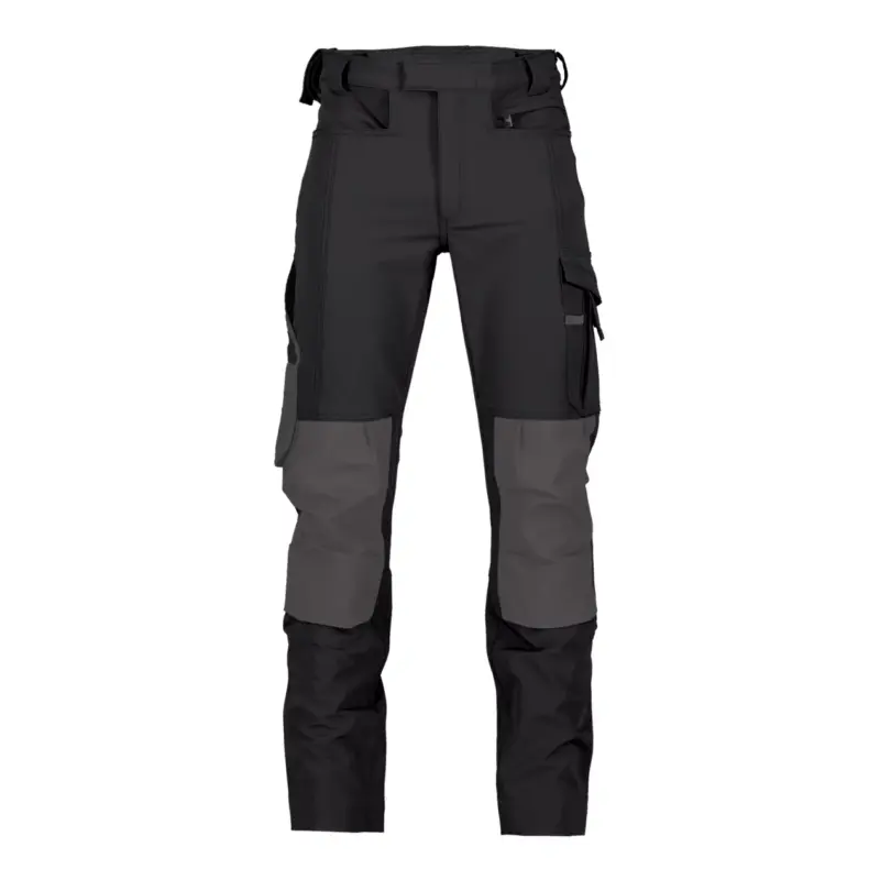 Dassy Impax SuperFlex Herren slim fit wasserabweichende Stretch-Arbeitshose mit Kniepolstertaschen schwarz/anthrazitgrau