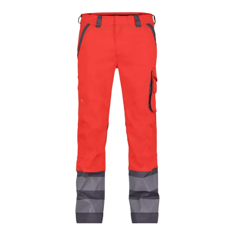 DASSY® MINNESOTA (201076) STRETCH-WARNSCHUTZBUNDHOSE neonrot/zementgrau