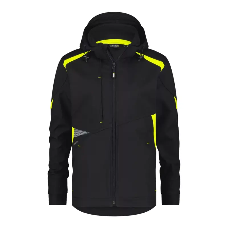 Dassy Kalama Damen Softshell-Jacke: Wasserdicht, winddicht & atmungsaktiv schwarz/neongelb
