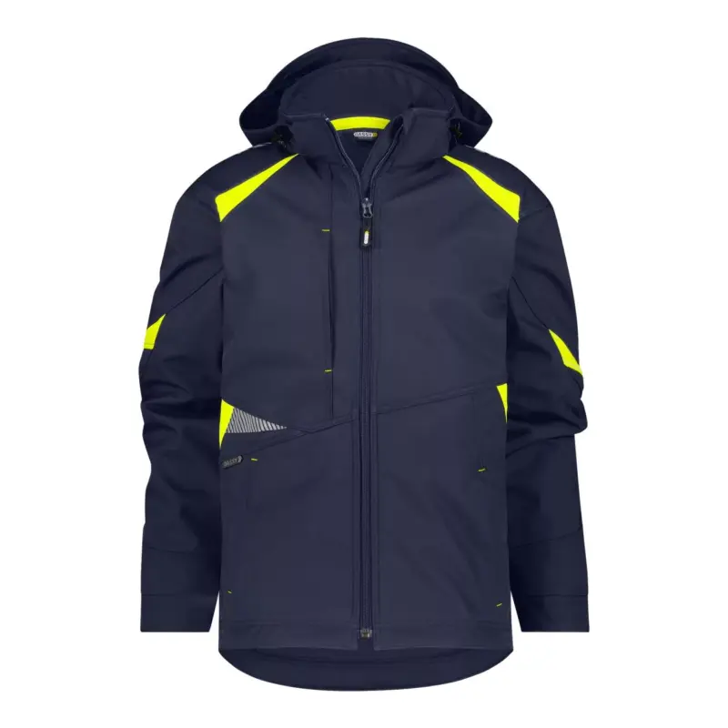 Dassy Kalama Softshell-Jacke: Wasserdicht, winddicht & atmungsaktiv nachtblau/neongelb