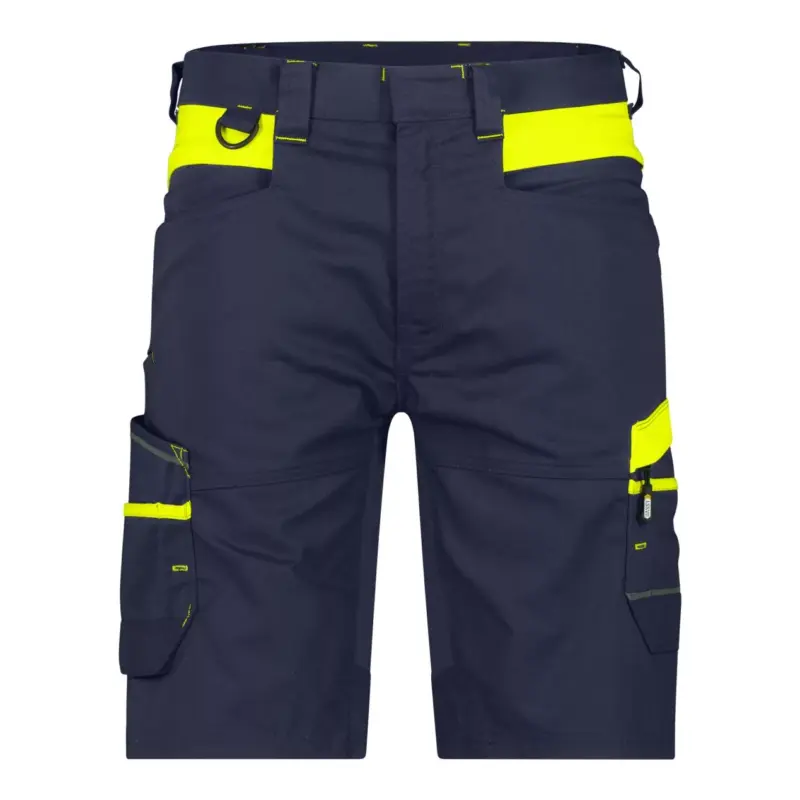 DASSY® MANILLA (250108) ARBEITSSHORTS MIT STRETCH nachtblau/neongelb