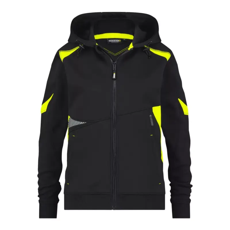 Dassy Santos: Das ultimative Kapuzensweatshirt für Damen aus der Logix-Kollektion schwarz/neongelb