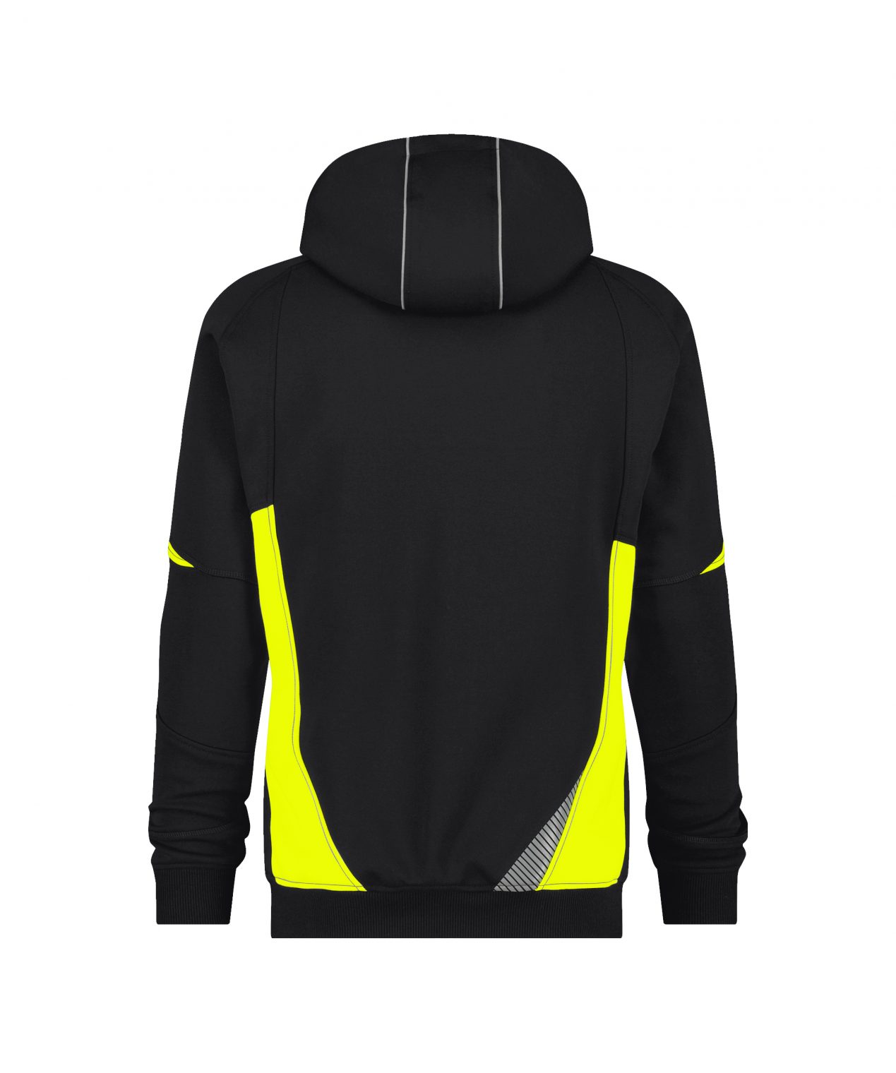 santos hooded sweatshirt black fluo yellow back