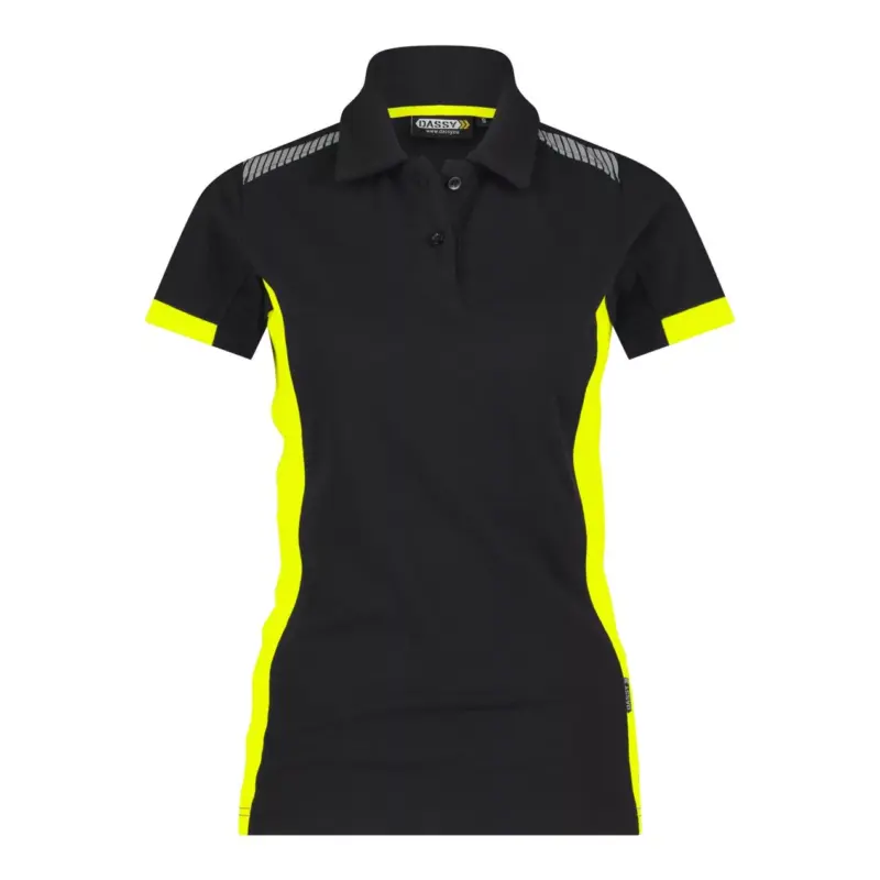 DASSY® VERACRUZ WOMEN (710071) POLOSHIRT FÜR DAMEN schwarz/neongelb
