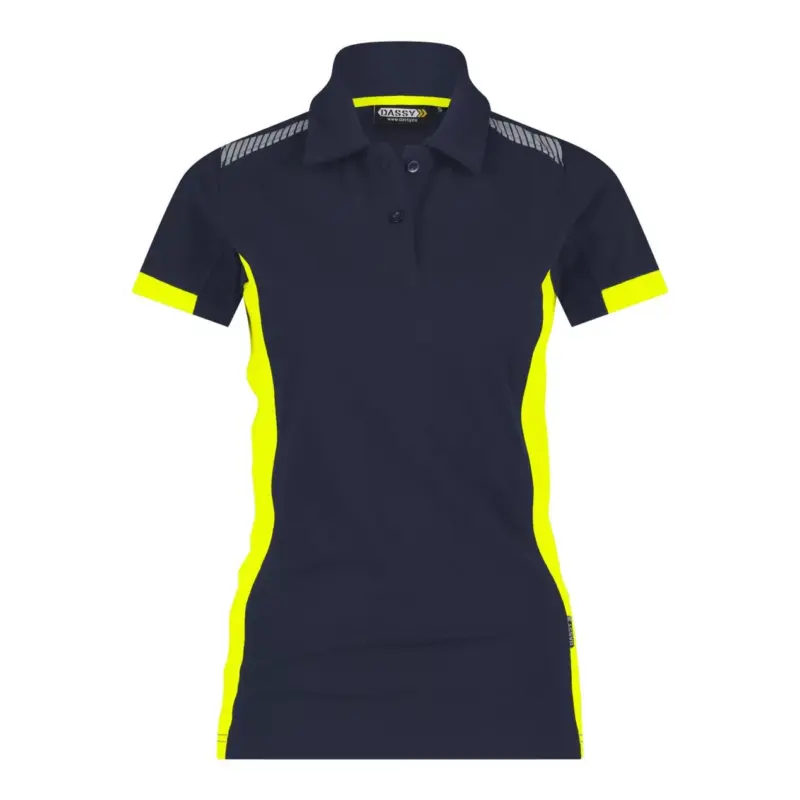 DASSY® VERACRUZ WOMEN (710071) POLOSHIRT FÜR DAMEN nachtblau/neongelb