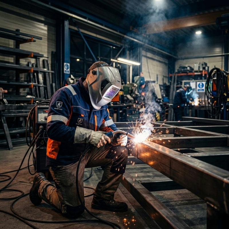 Flamm- & Schweißerschutzkleidung – Normgerechte PSA für Metallbauberufe