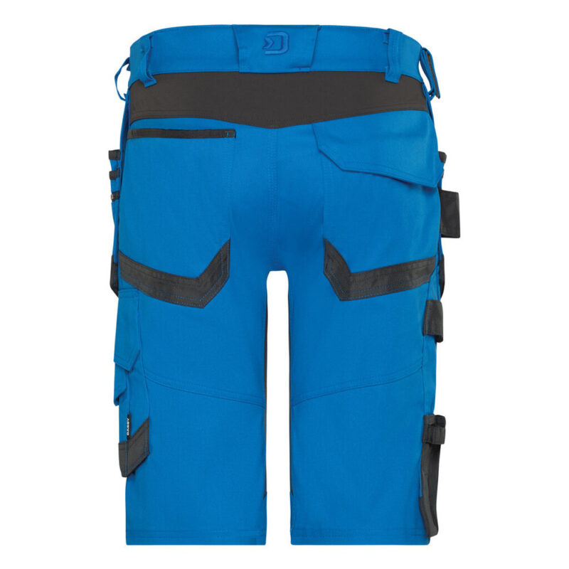 DASSY Trix Next Stretch-Arbeitsshorts mit Holstertaschen 250114 – AZURBLAU/ANTHRAZITGRAU – back