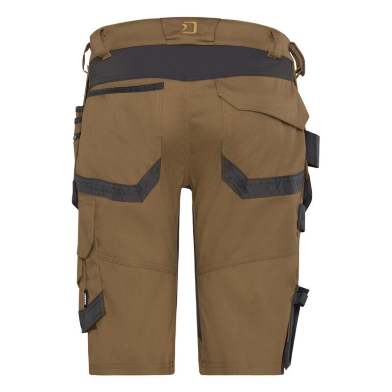 DASSY Trix Next Stretch-Arbeitsshorts mit Holstertaschen 250114 – LEHMBRAUN/ANTHRAZITGRAU – back