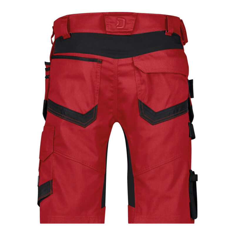 DASSY Trix Next Stretch-Arbeitsshorts mit Holstertaschen 250114 – ROT/SCHWARZ – back