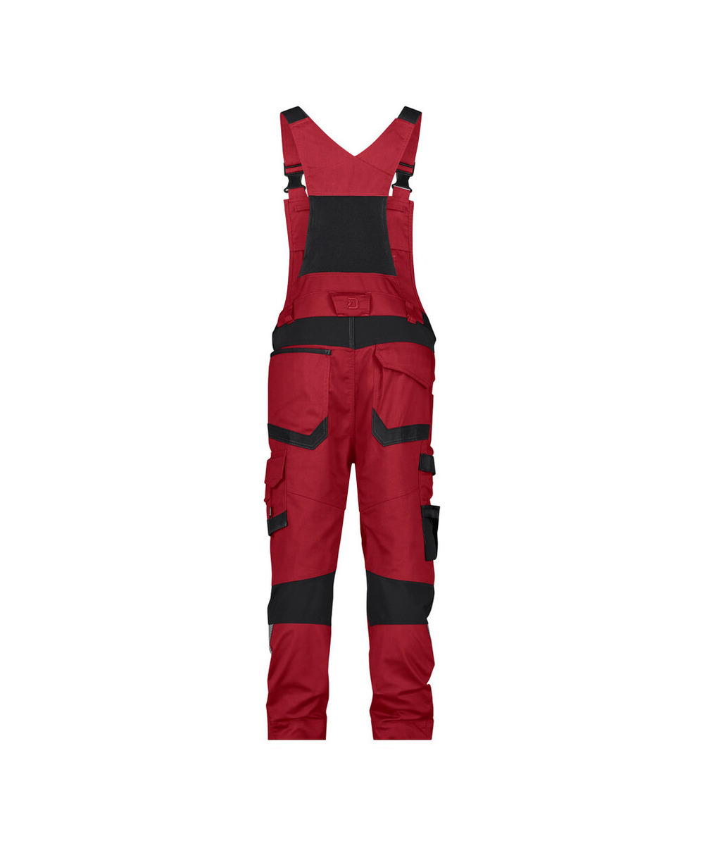 DASSY Tronix Next Stretch-Arbeitslatzhose mit Kniepolstertaschen 400169 – ROT/SCHWARZ – back
