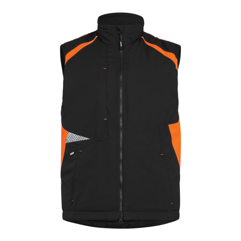DASSY Callao Arbeitsweste 350141 – SCHWARZ/FLUO ORANGE – front