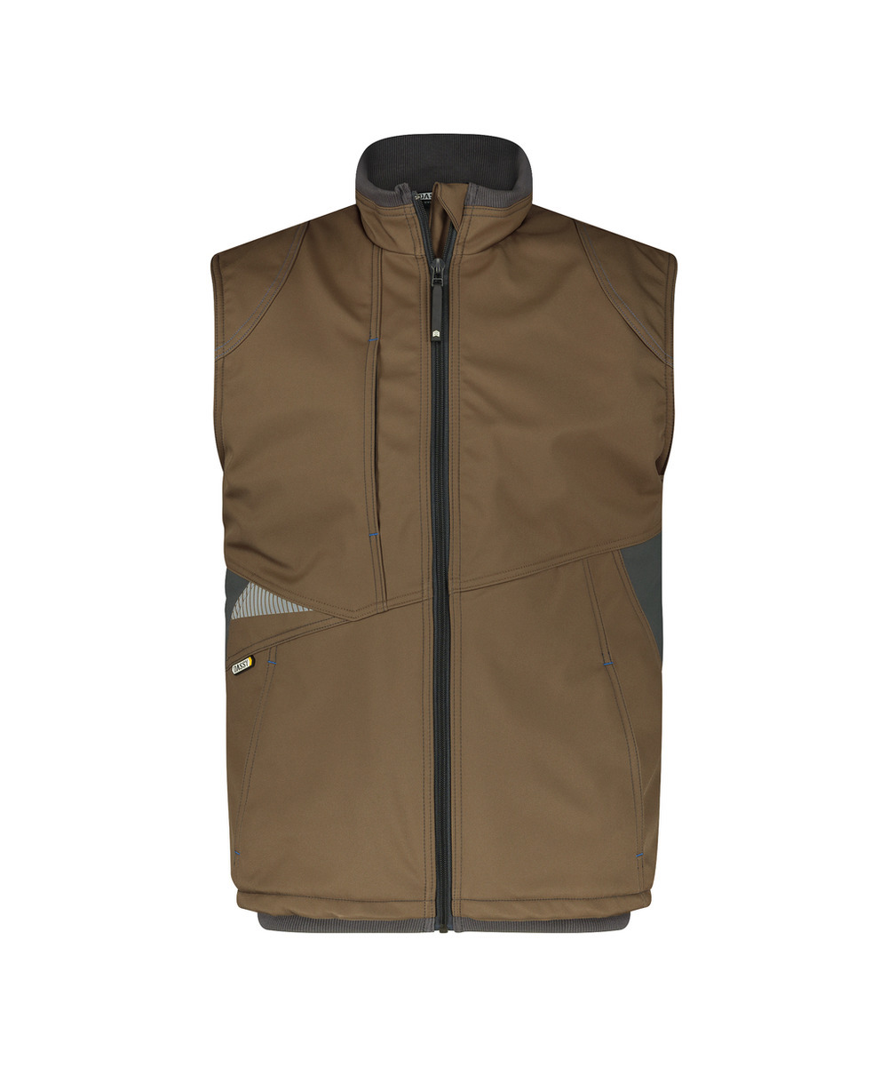 DASSY Fusion Next Softshell-Weste 350144 – LEHMBRAUN/ANTHRAZITGRAU – front