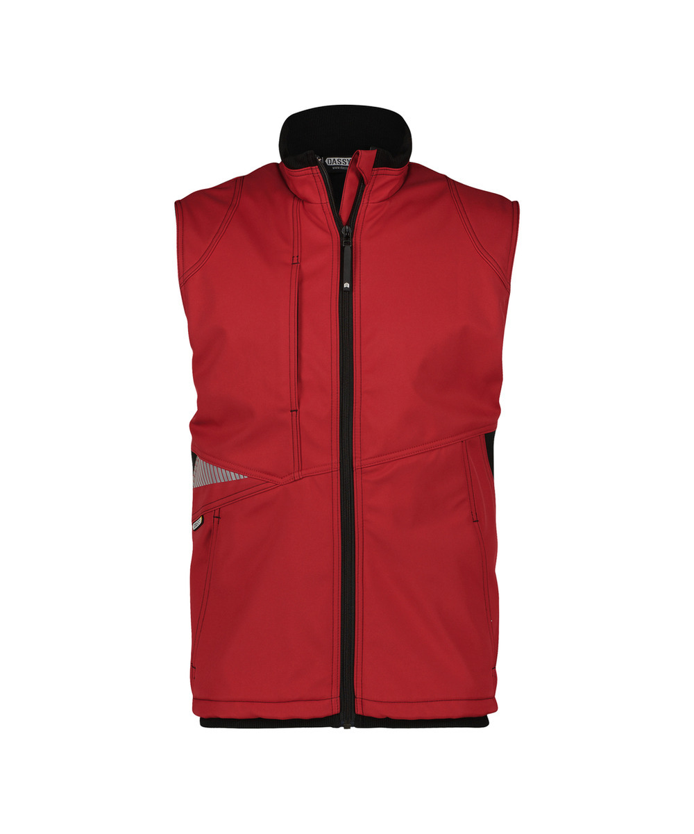 DASSY Fusion Next Softshell-Weste 350144 – ROT/SCHWARZ – front