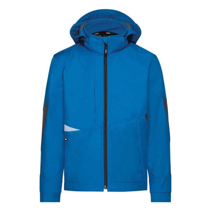 DASSY Gravity Next Softshell-Jacke 300574 – AZURBLAU/ANTHRAZITGRAU – front