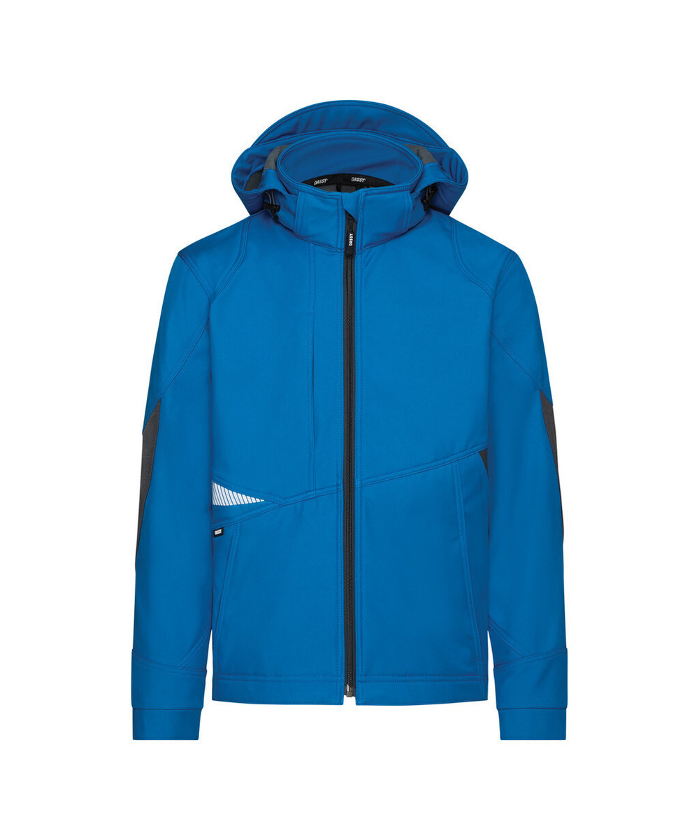 DASSY Gravity Next Softshell-Jacke 300574 – AZURBLAU/ANTHRAZITGRAU – front