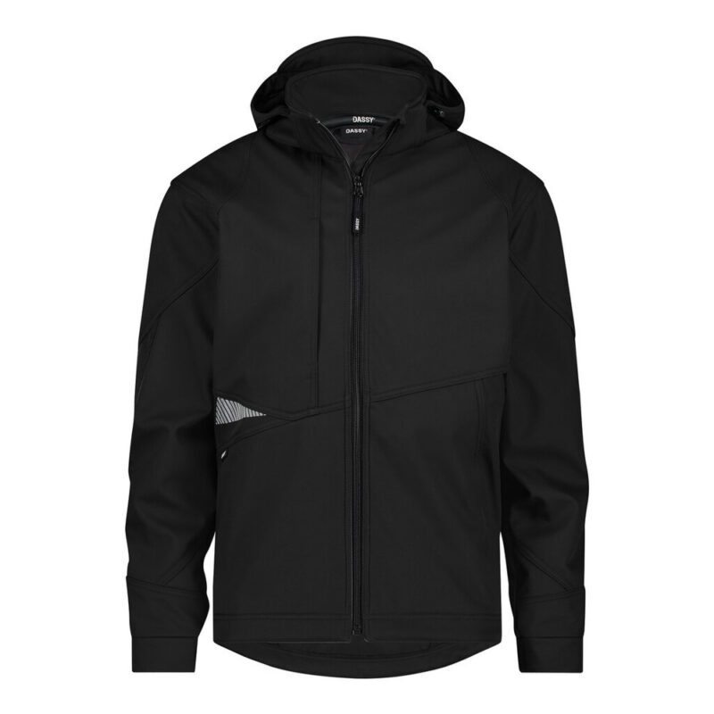 DASSY Gravity Next Softshell-Jacke 300574 – SCHWARZ – front