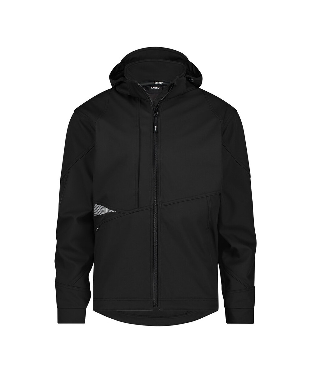 DASSY Gravity Next Softshell-Jacke 300574 – SCHWARZ – front