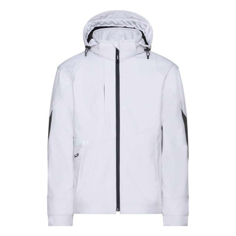 DASSY Gravity Next Softshell-Jacke 300574 – WEIß/ANTHRAZITGRAU – front