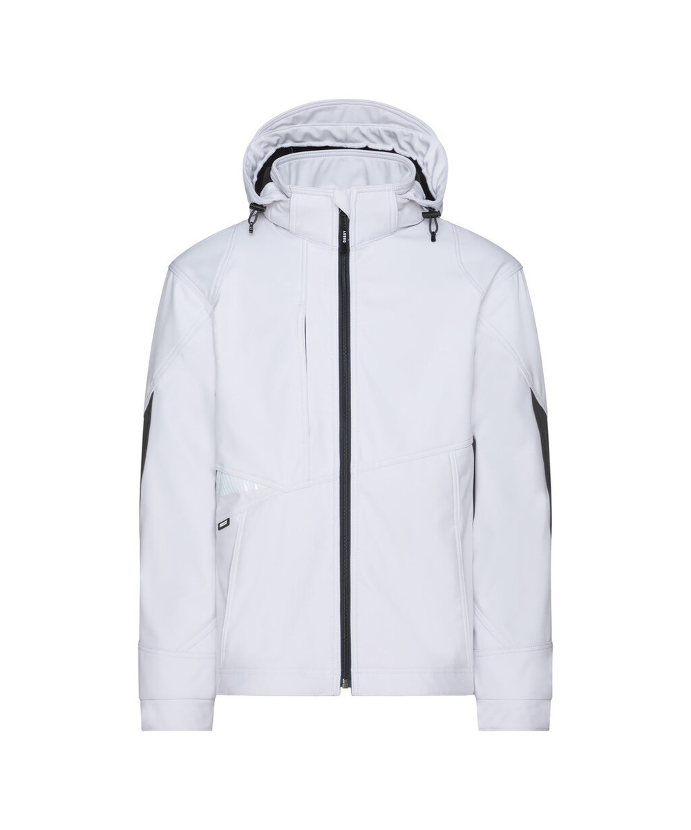 DASSY Gravity Next Softshell-Jacke 300574 – WEIß/ANTHRAZITGRAU – front