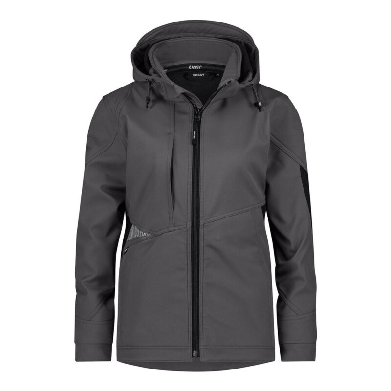 DASSY Gravity Next Women Softshell-Jacke für Damen 300581 – ANTHRAZITGRAU/SCHWARZ – front