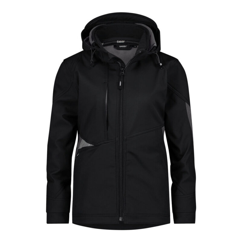 DASSY Gravity Next Women Softshell-Jacke für Damen 300581 – SCHWARZ – front