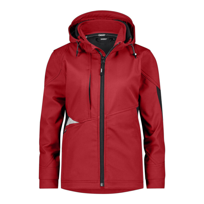 DASSY Gravity Next Women Softshell-Jacke für Damen 300581 – ROT/SCHWARZ – front