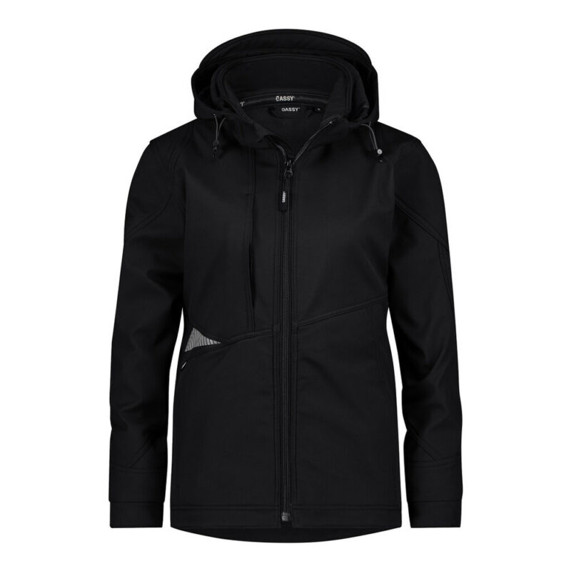 DASSY Gravity Next Women Softshell-Jacke für Damen 300581 – SCHWARZ/ANTHRAZITGRAU – front