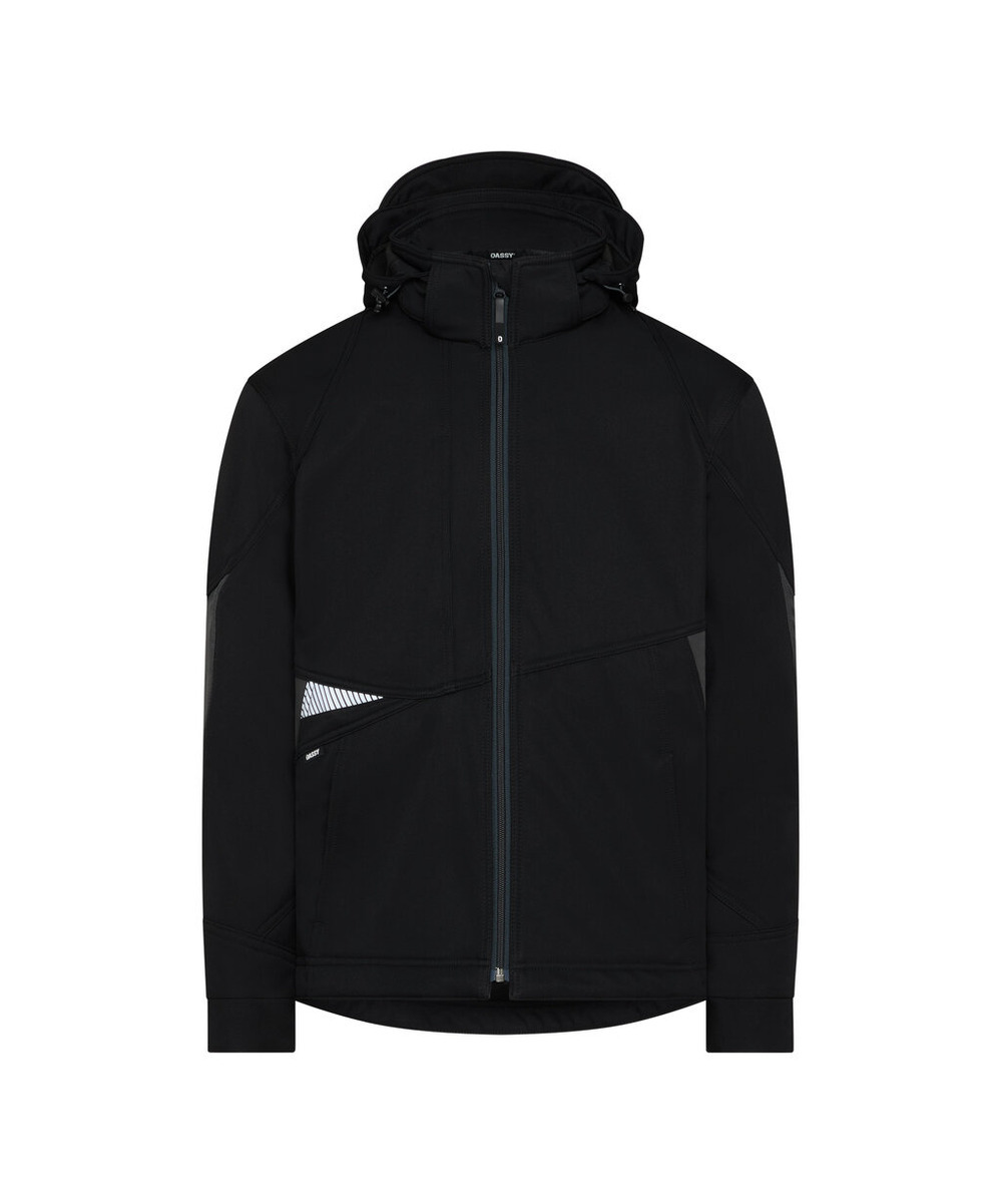 DASSY Gravity Next Softshell-Jacke 300574 – SCHWARZ/ANTHRAZITGRAU – front