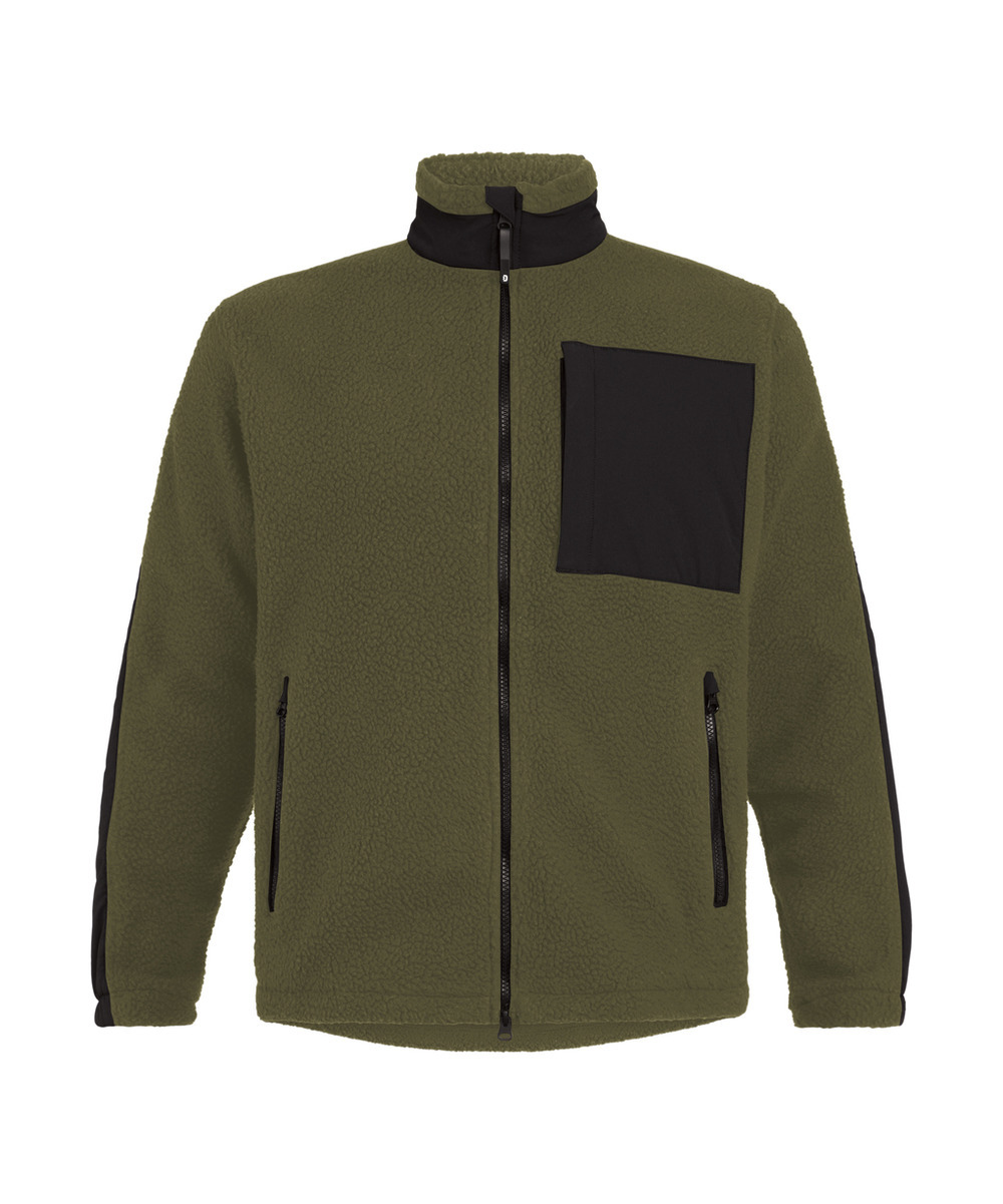 DASSY Haven Pile Jacke 550005 – KAKIGRÜN/SCHWARZ – front