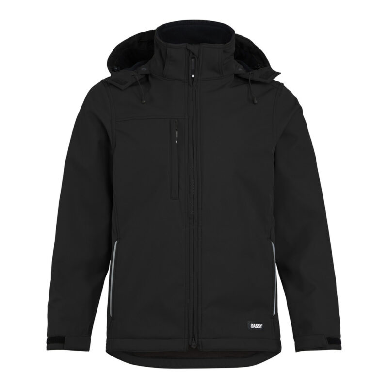 DASSY Pure Softshell-jacke 300597 – SCHWARZ – front