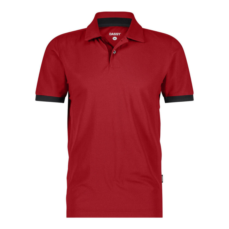 DASSY Traxion Next Poloshirt 710079 – ROT/SCHWARZ – front