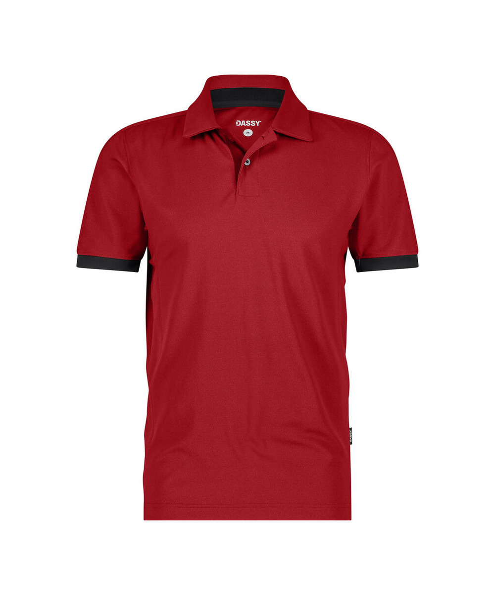 DASSY Traxion Next Poloshirt 710079 – ROT/SCHWARZ – front