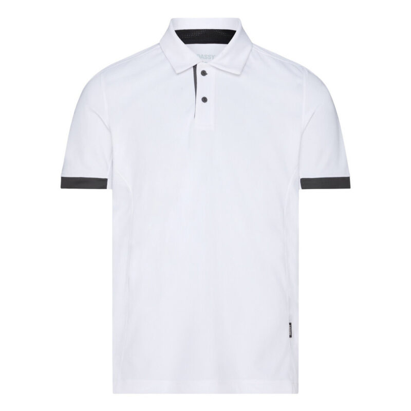 DASSY Traxion Next Poloshirt 710079 – WEIß/ANTHRAZITGRAU – front