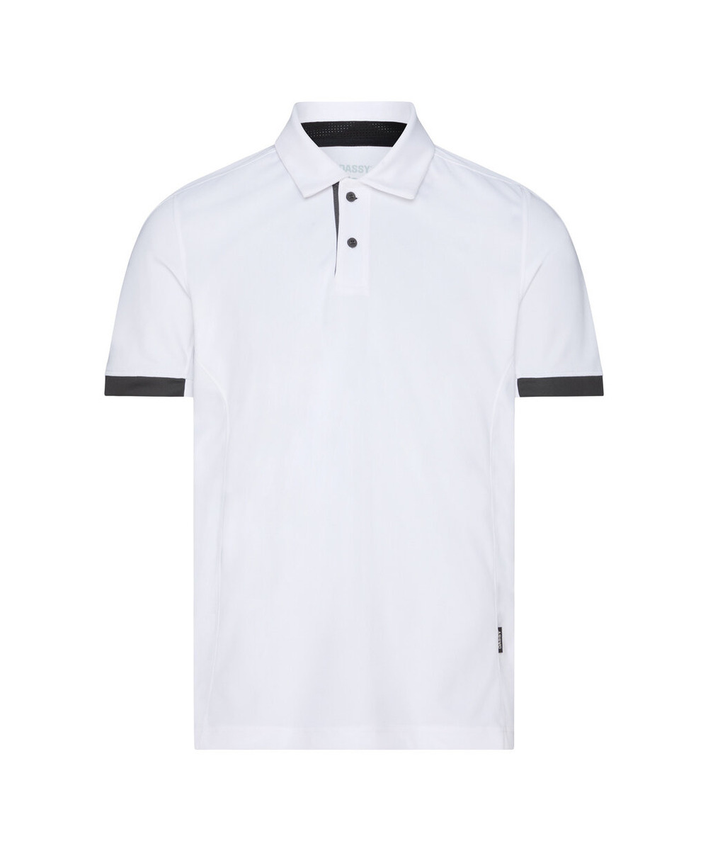 DASSY Traxion Next Poloshirt 710079 – WEIß/ANTHRAZITGRAU – front