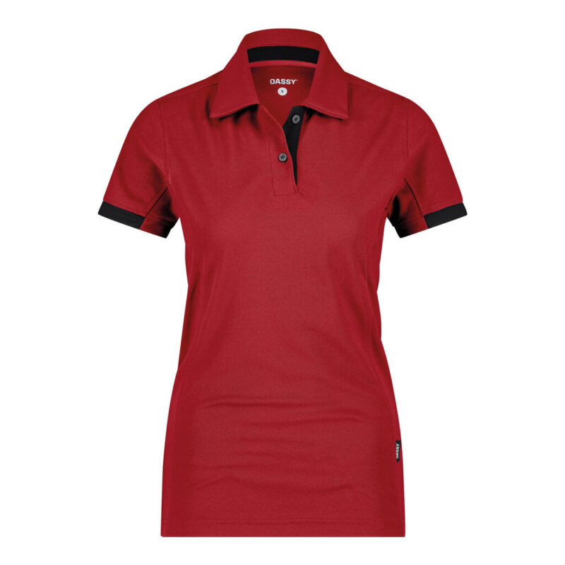 DASSY Traxion Next Women Poloshirt für Damen 710085 – ROT/SCHWARZ – front