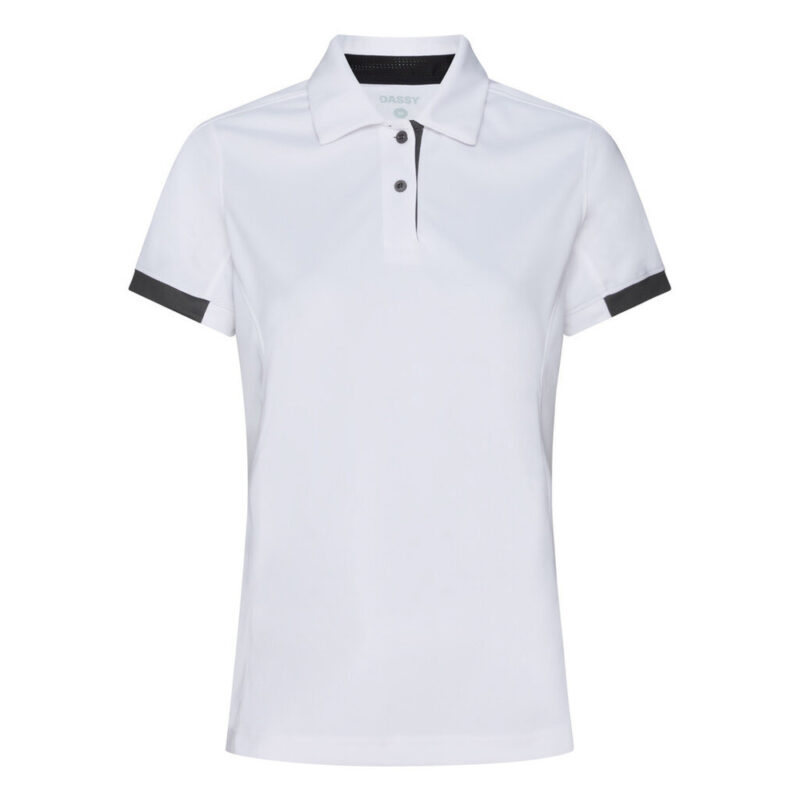 DASSY Traxion Next Women Poloshirt für Damen 710085 – WEIß/ANTHRAZITGRAU – front