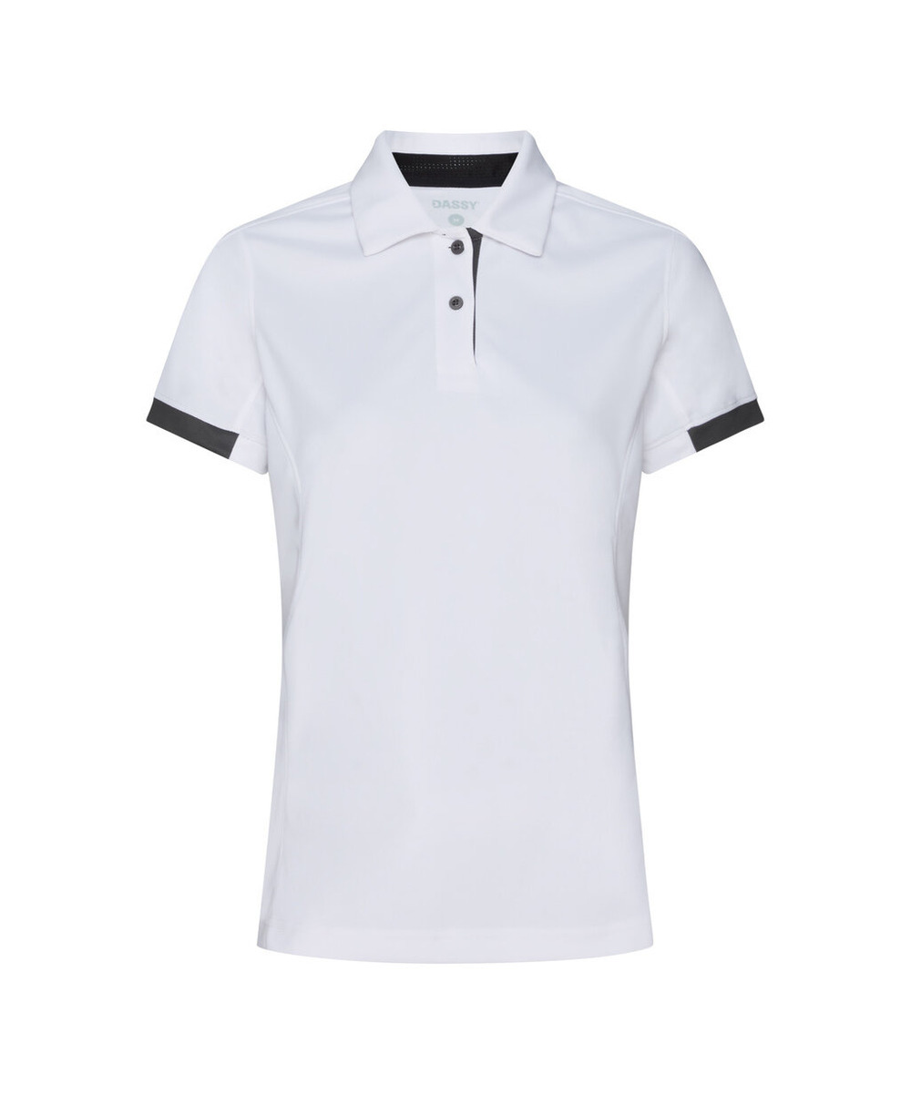DASSY Traxion Next Women Poloshirt für Damen 710085 – WEIß/ANTHRAZITGRAU – front