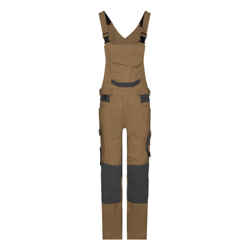 DASSY Tronix Next Stretch-Arbeitslatzhose mit Kniepolstertaschen 400169 – LEHMBRAUN/ANTHRAZITGRAU – front