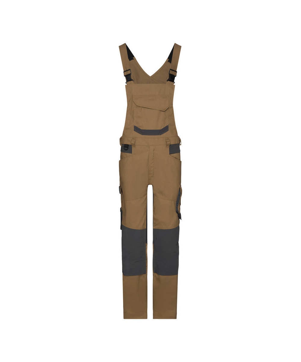DASSY Tronix Next Stretch-Arbeitslatzhose mit Kniepolstertaschen 400169 – LEHMBRAUN/ANTHRAZITGRAU – front