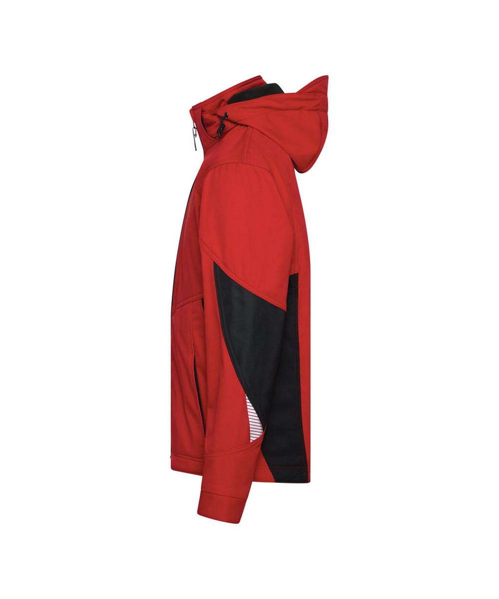 DASSY Gravity Next Softshell-Jacke 300574 – ROT/SCHWARZ – side