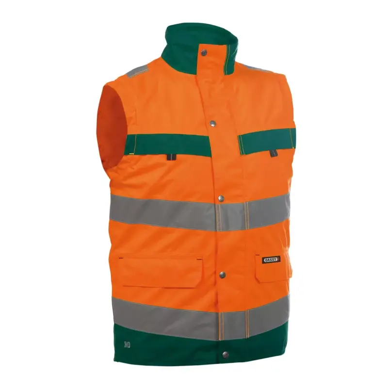 Dassy Bilbao gefütterte Warnschutz Weste neonorange flaschengrün