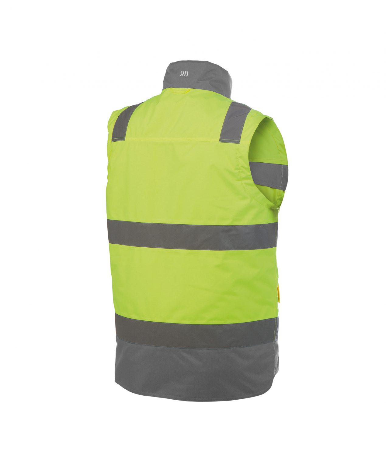 bilbao high visibility body warmer fluo yellow cement grey back