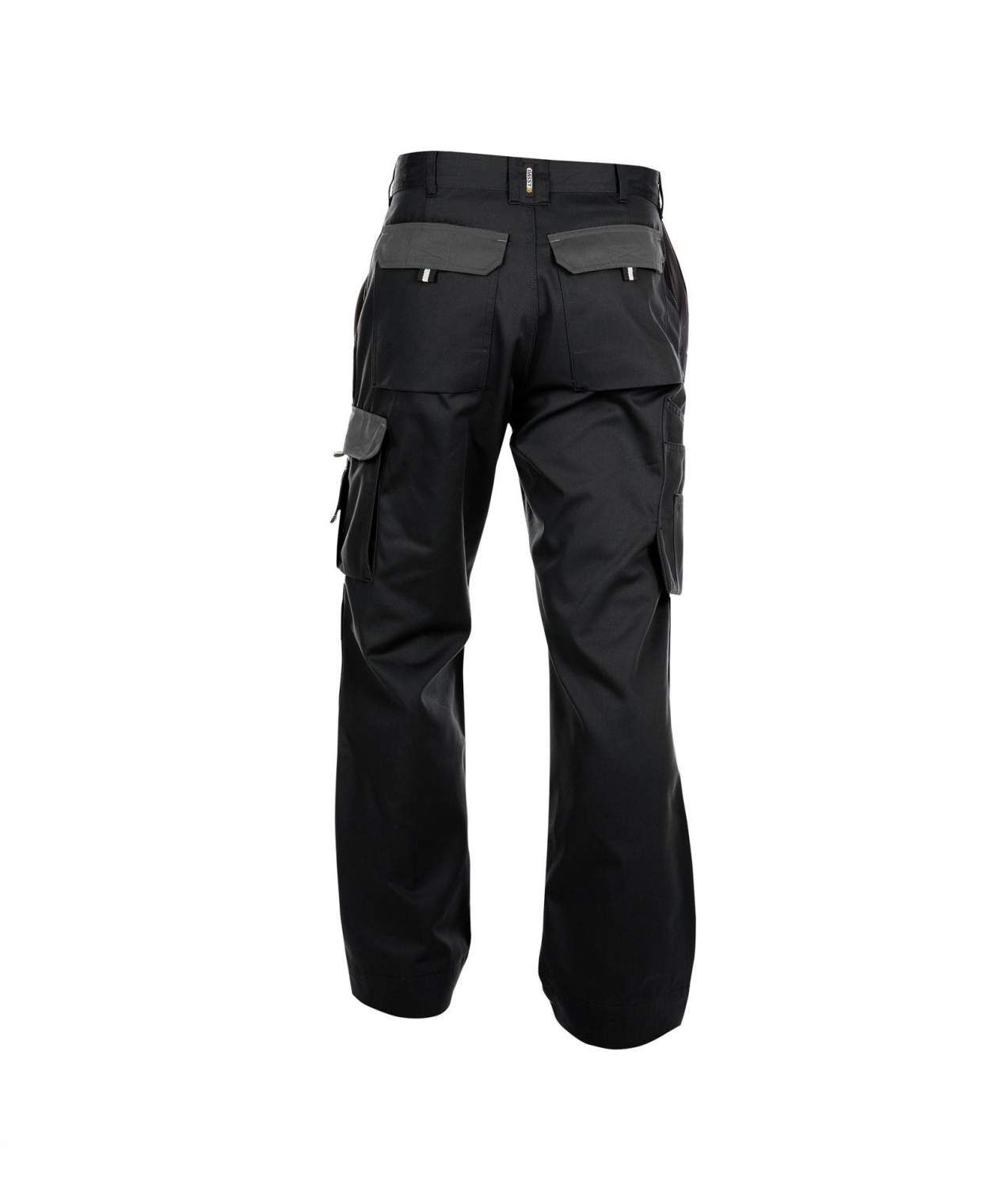 boston two tone work trousers with knee pockets black cement grey back