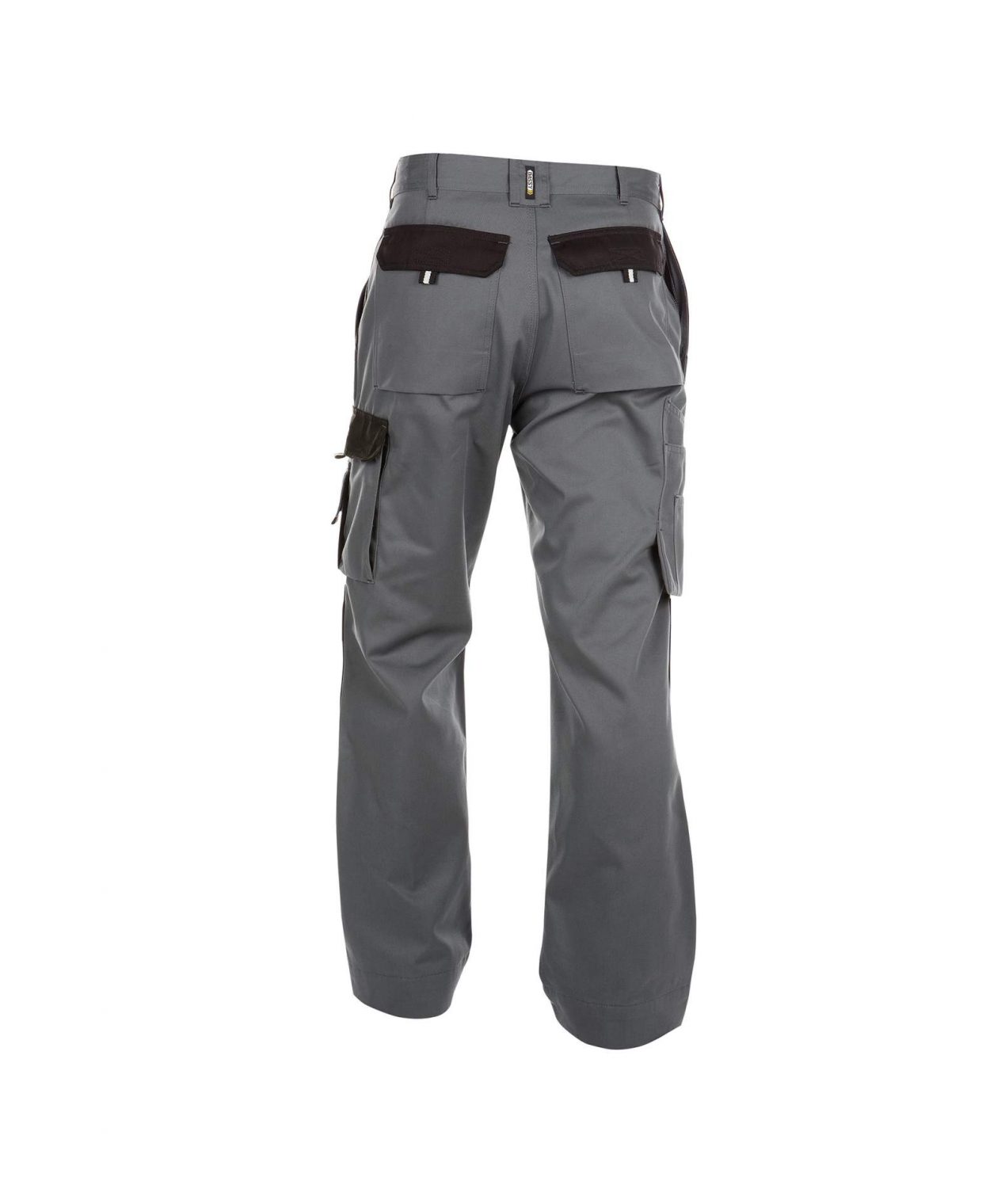 boston two tone work trousers with knee pockets cement grey black back