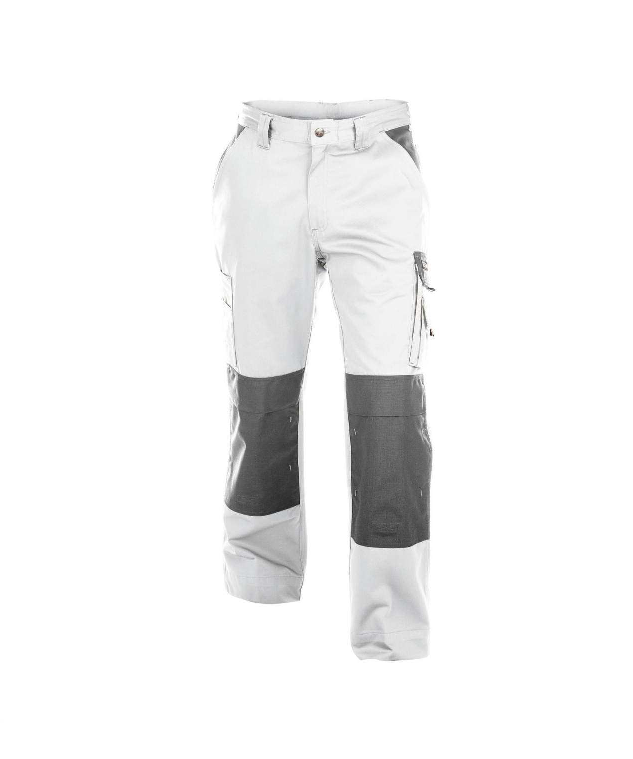 boston two tone work trousers with knee pockets white cement grey front