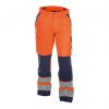 buffalo high visibility work trousers with knee pockets fluo orange navy front