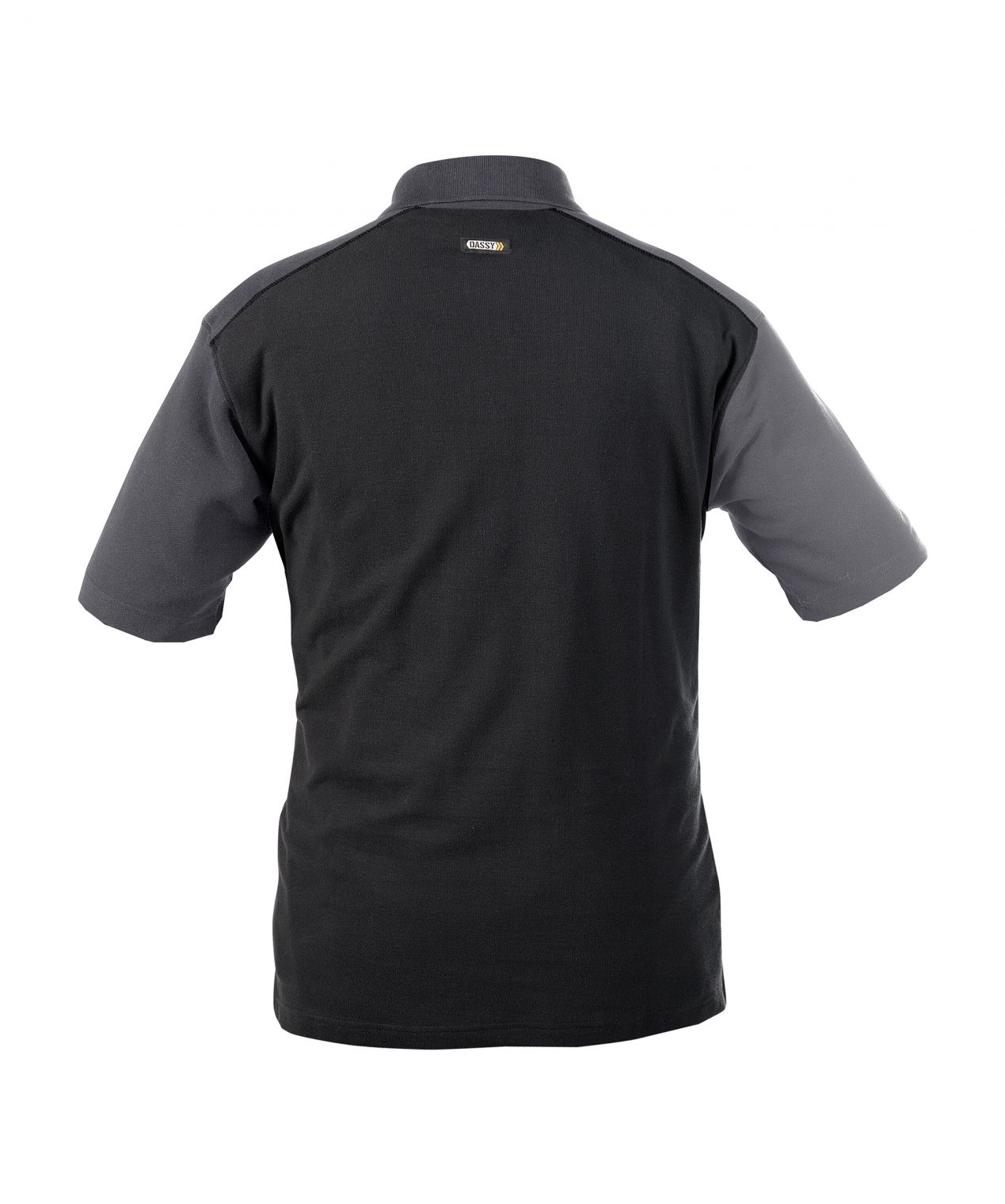 cesar two tone polo shirt black cement grey back