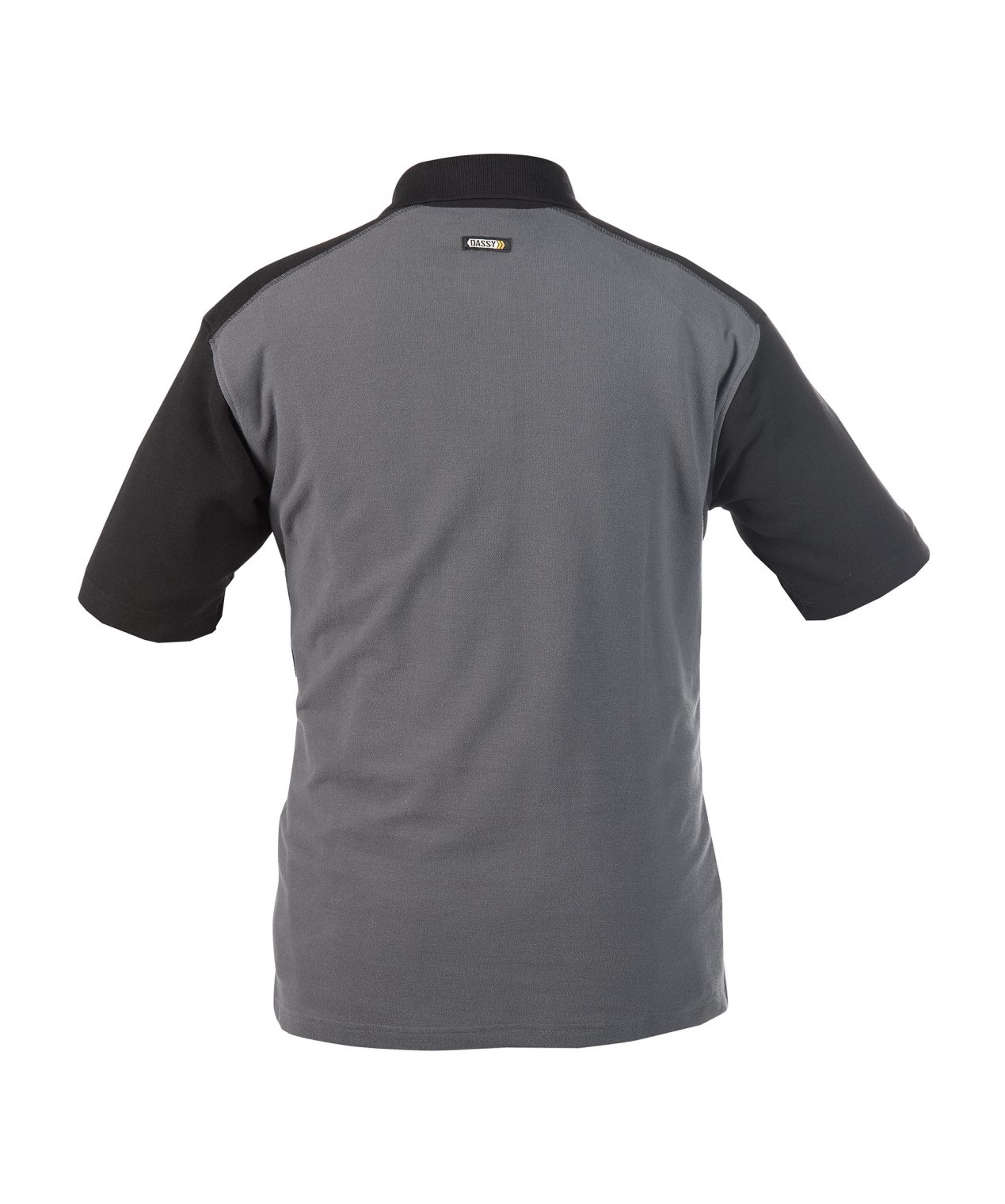 cesar two tone polo shirt cement grey black back