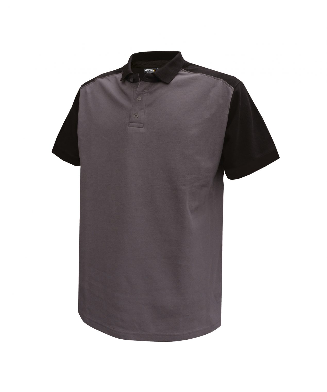 cesar two tone polo shirt cement grey black front